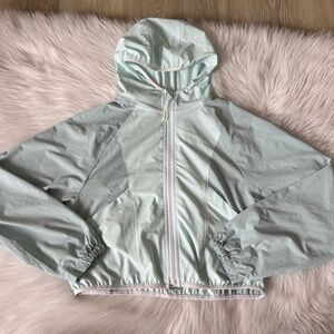 Athleta Kids Light Blue Hooded Raincoat